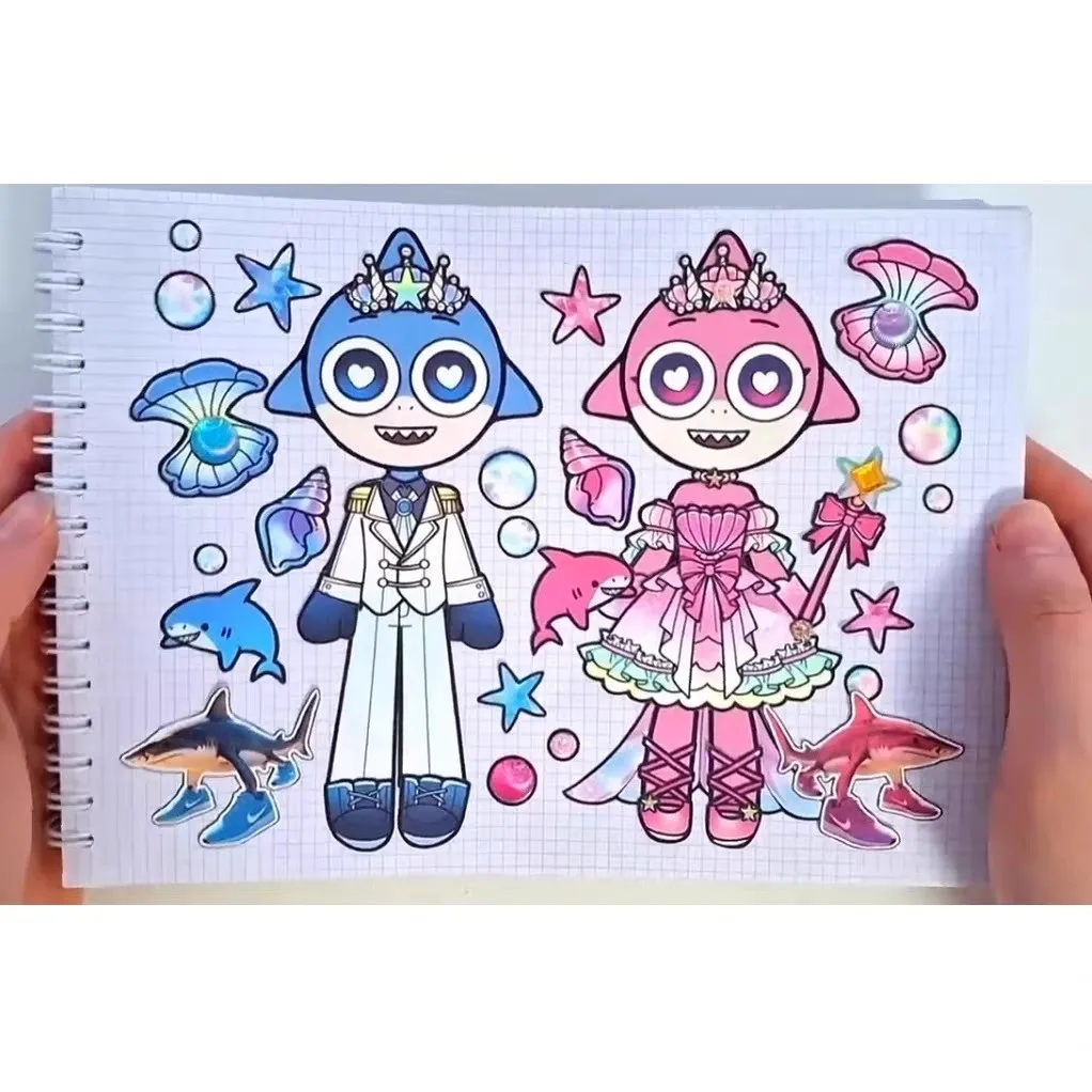 8 Sheets/Pack DIY Cartoon Game Waterproof Puzzle Stickers Cute Stress Relief Creative Educational Assembly Puzzle Toy Party Gift