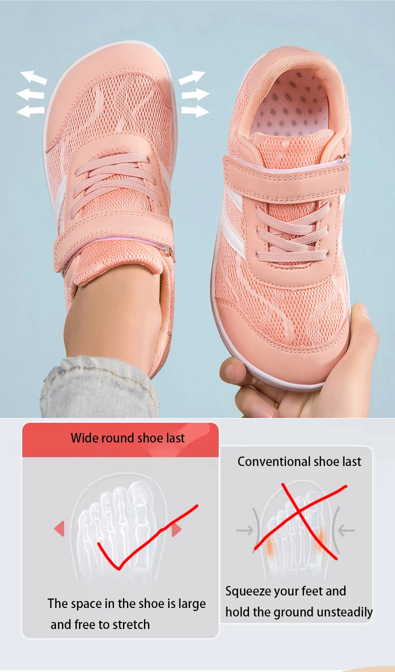 Children Wide-Toe Barefoot Shoes Boys And Girls Simple Sports Shoes Lightweight And Comfortable Children Casual Sports Shoes
