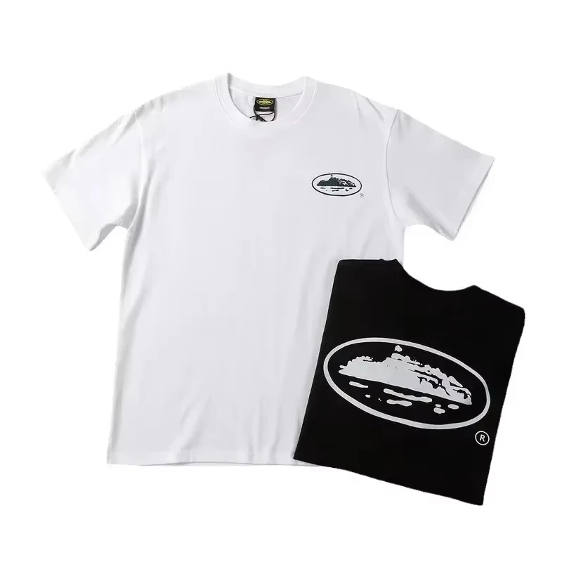 2026 Summer New Small Boat Printed Short Sleeve T-shirt Loose Round Neck Breathable Half Sleeve Casual Fashion Brand