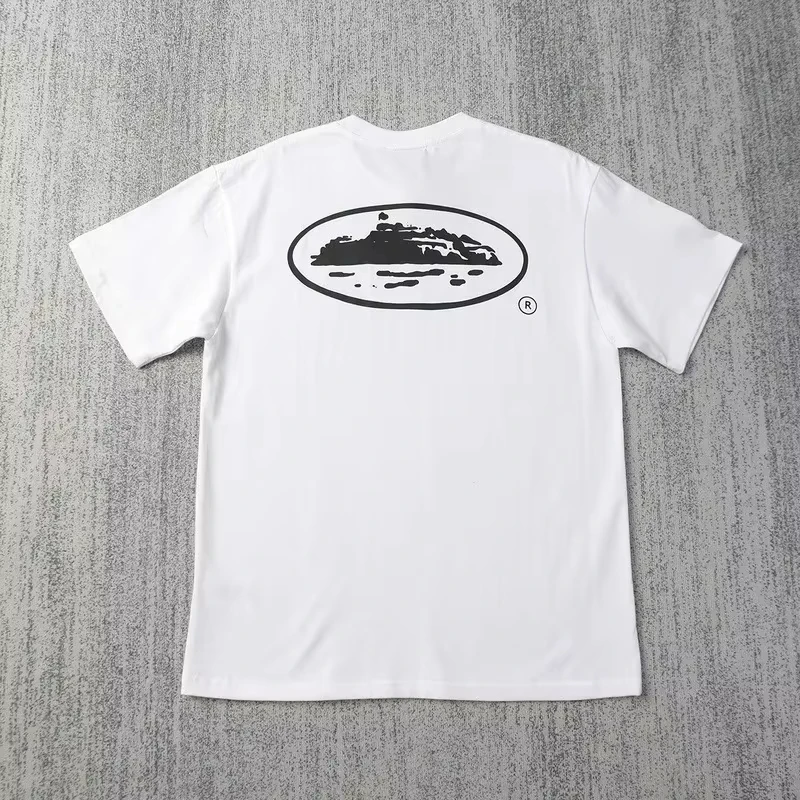 2026 Summer New Small Boat Printed Short Sleeve T-shirt Loose Round Neck Breathable Half Sleeve Casual Fashion Brand