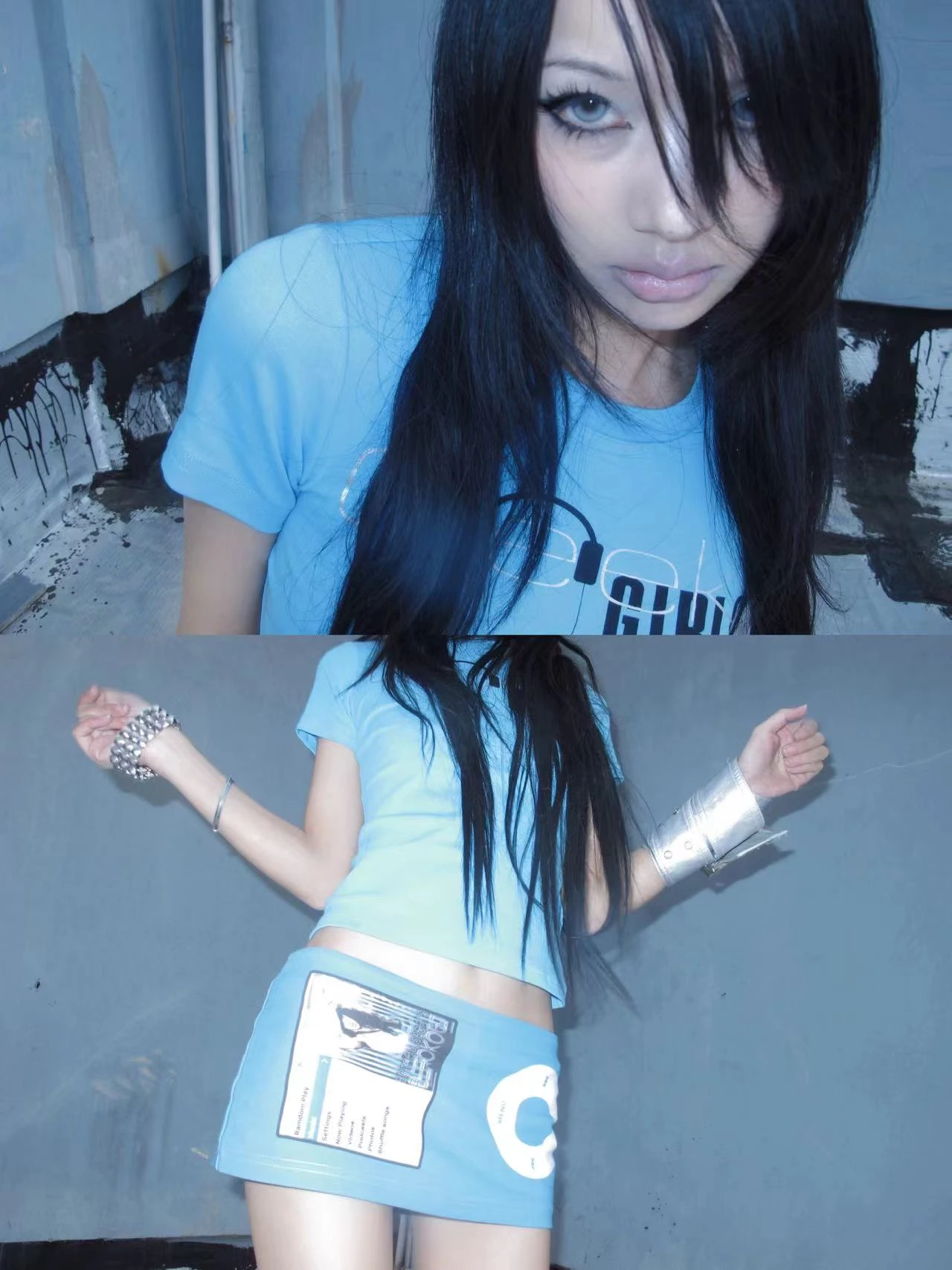 Karrcat Trashy Y2k Letter Print T-shirt Grunge Aesthetics Short Sleeve Crop Tops Vintage 2000s Style Streetwear American Retro