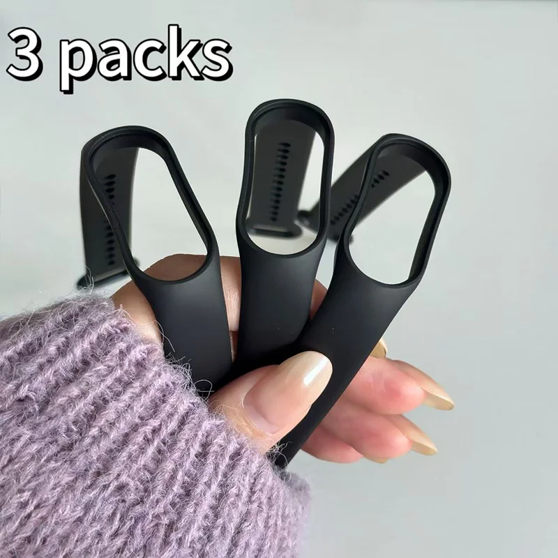3Pcs Silicone Watchband For Mi Band 7 6 4 5 3 9 Bracelet Xiaomi Mi Band Strap Sport Replacement Wristband Smartwatch Accessories