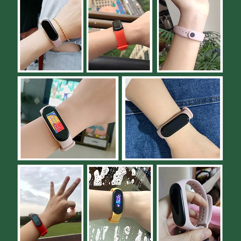3Pcs Silicone Watchband For Mi Band 7 6 4 5 3 9 Bracelet Xiaomi Mi Band Strap Sport Replacement Wristband Smartwatch Accessories