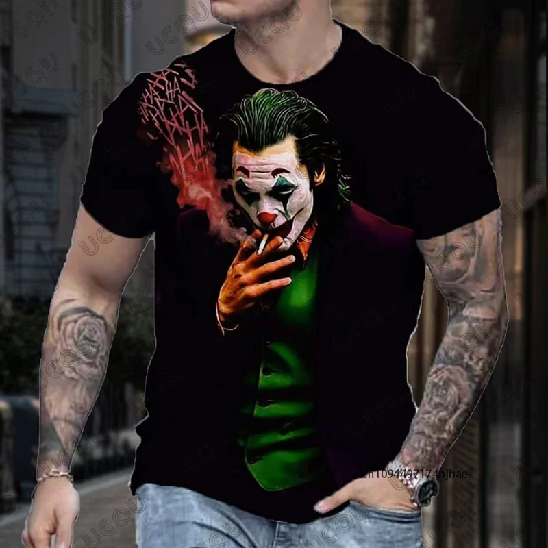 2026 New Classic DC Comic Joker 3D Print Men's T-shirt Summer Short Sleeve Clown Tees Vintage Male Clothes Casual Oversized Tops