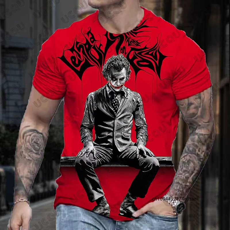 2026 New Classic DC Comic Joker 3D Print Men's T-shirt Summer Short Sleeve Clown Tees Vintage Male Clothes Casual Oversized Tops