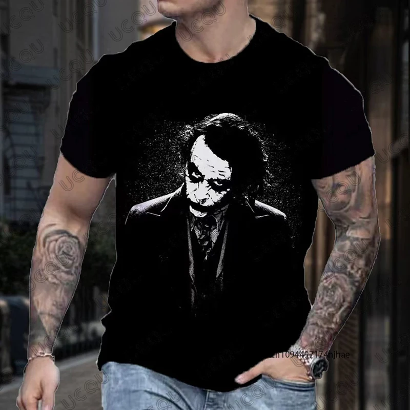2026 New Classic DC Comic Joker 3D Print Men's T-shirt Summer Short Sleeve Clown Tees Vintage Male Clothes Casual Oversized Tops