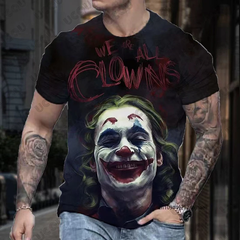 2026 New Classic DC Comic Joker 3D Print Men's T-shirt Summer Short Sleeve Clown Tees Vintage Male Clothes Casual Oversized Tops