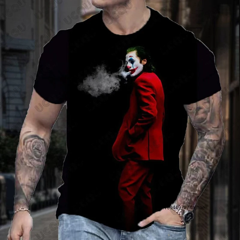 2026 New Classic DC Comic Joker 3D Print Men's T-shirt Summer Short Sleeve Clown Tees Vintage Male Clothes Casual Oversized Tops
