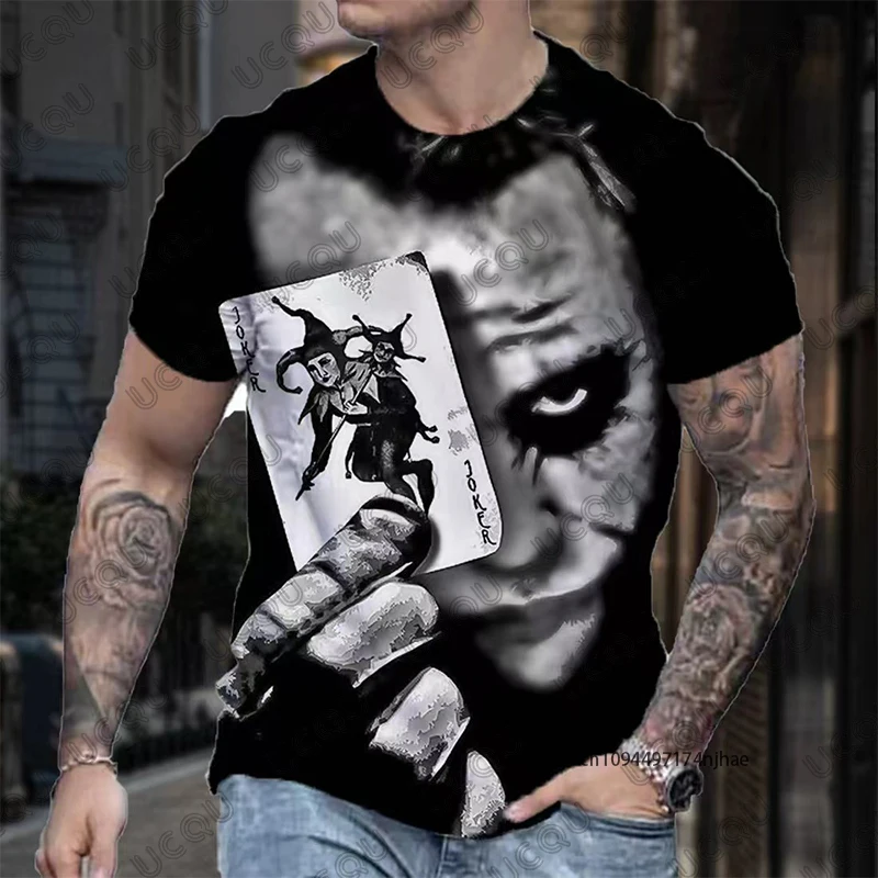 2026 New Classic DC Comic Joker 3D Print Men's T-shirt Summer Short Sleeve Clown Tees Vintage Male Clothes Casual Oversized Tops