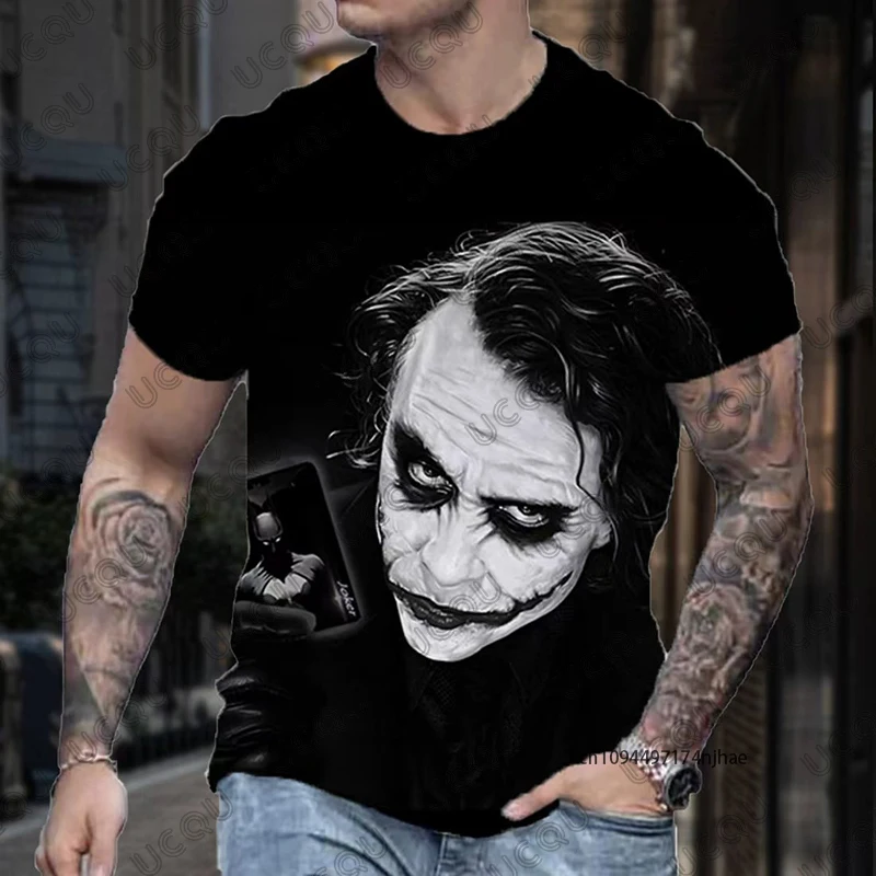 2026 New Classic DC Comic Joker 3D Print Men's T-shirt Summer Short Sleeve Clown Tees Vintage Male Clothes Casual Oversized Tops