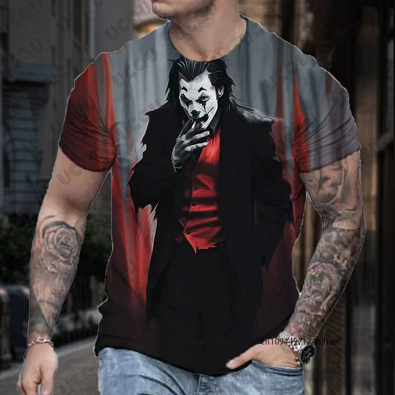 2026 New Classic DC Comic Joker 3D Print Men's T-shirt Summer Short Sleeve Clown Tees Vintage Male Clothes Casual Oversized Tops