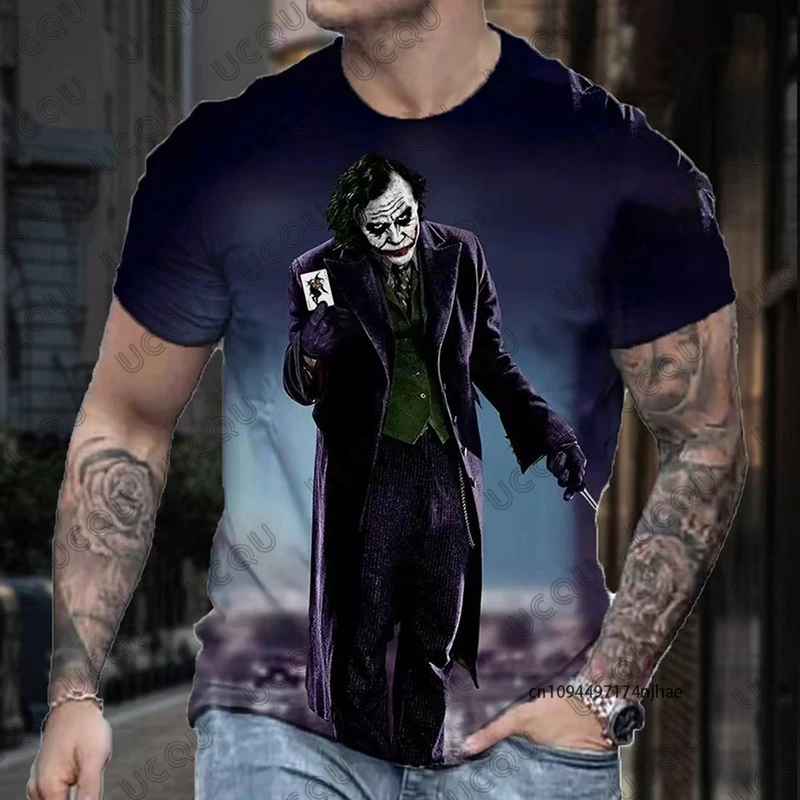 2026 New Classic DC Comic Joker 3D Print Men's T-shirt Summer Short Sleeve Clown Tees Vintage Male Clothes Casual Oversized Tops