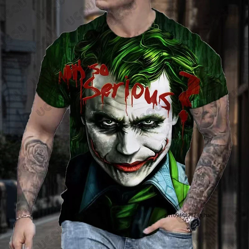 2026 New Classic DC Comic Joker 3D Print Men's T-shirt Summer Short Sleeve Clown Tees Vintage Male Clothes Casual Oversized Tops