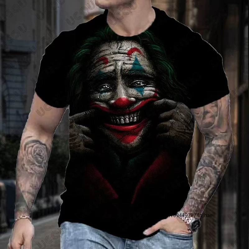 2026 New Classic DC Comic Joker 3D Print Men's T-shirt Summer Short Sleeve Clown Tees Vintage Male Clothes Casual Oversized Tops