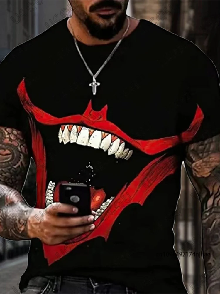 2026 New Classic DC Comic Joker 3D Print Men's T-shirt Summer Short Sleeve Clown Tees Vintage Male Clothes Casual Oversized Tops