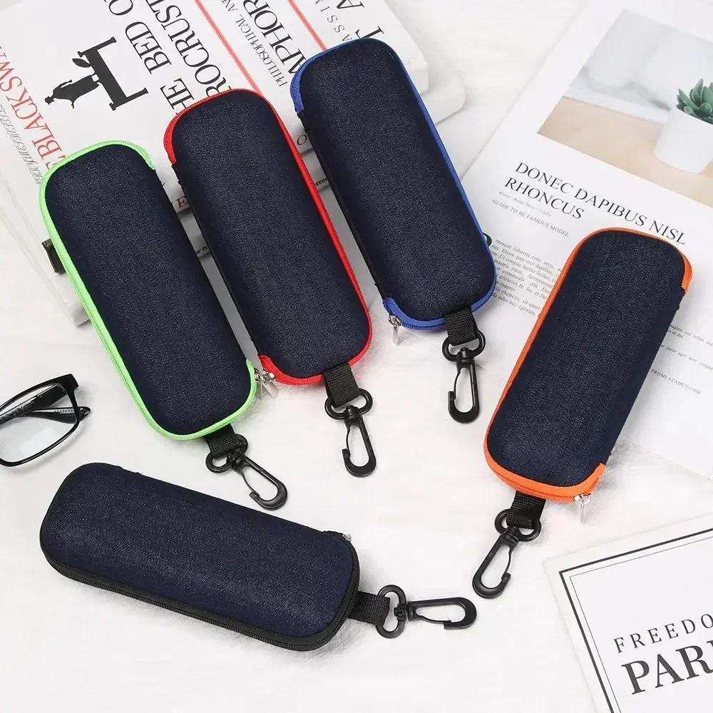 Jeans Fabric Glasses Case with Zipper, Sunglasses Protector, Grade Glasses Case, Reading Glasses Organizer Box, Carrying Bag