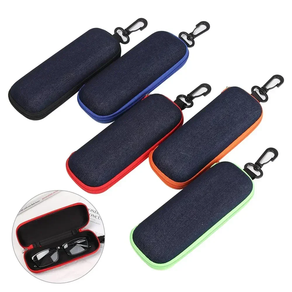 Jeans Fabric Glasses Case with Zipper, Sunglasses Protector, Grade Glasses Case, Reading Glasses Organizer Box, Carrying Bag
