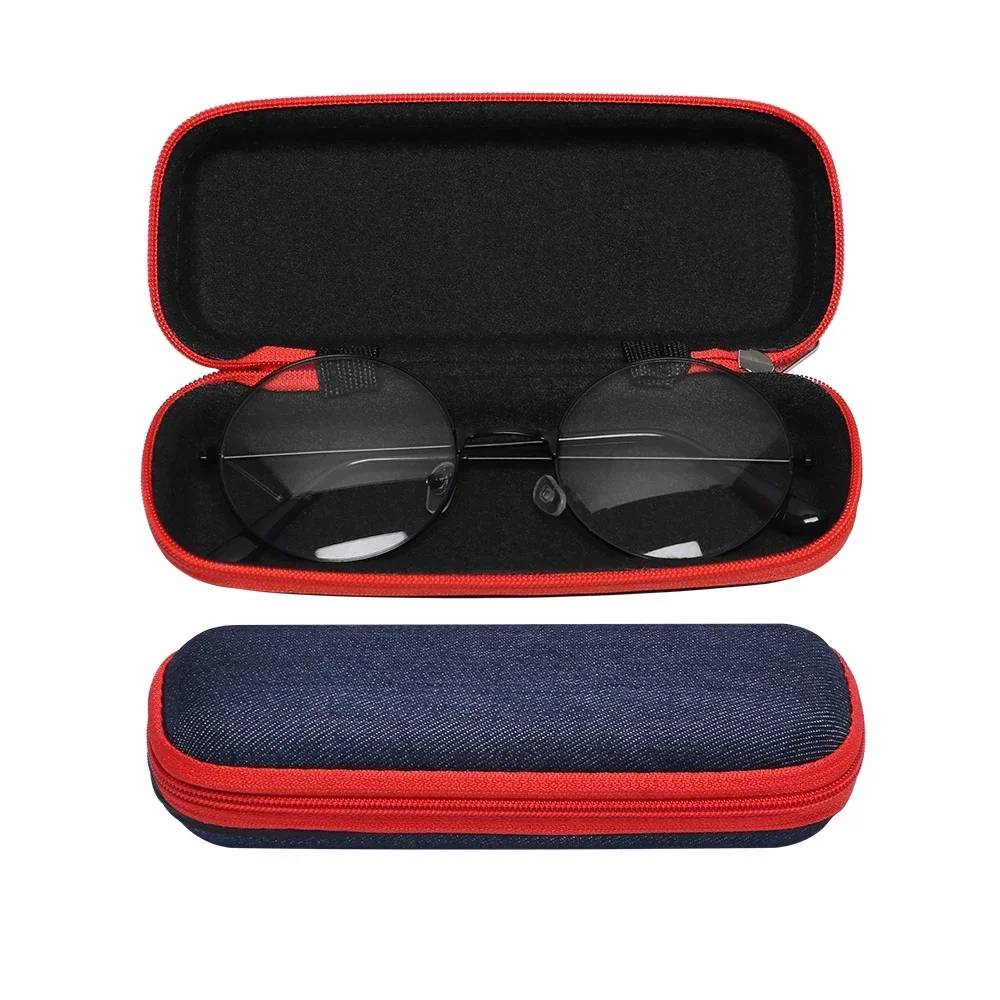 Jeans Fabric Glasses Case with Zipper, Sunglasses Protector, Grade Glasses Case, Reading Glasses Organizer Box, Carrying Bag
