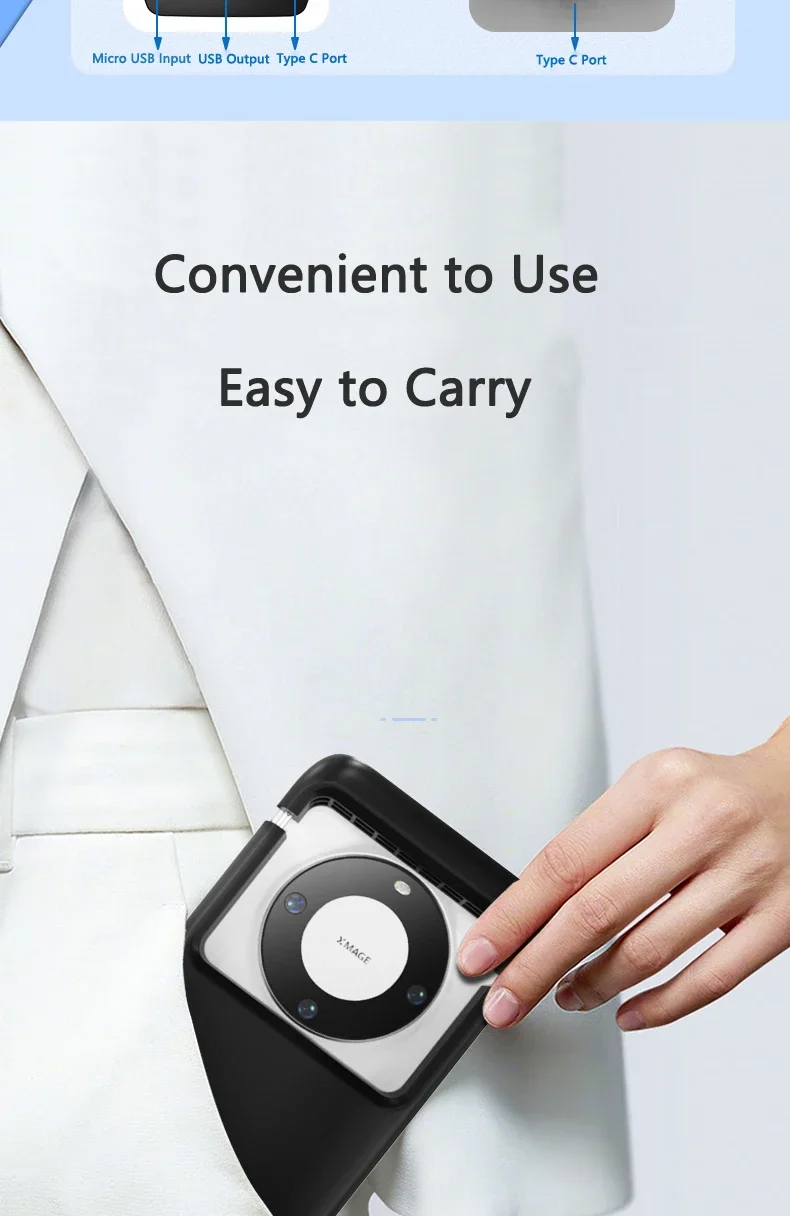 10000mAh Universal Battery Charger Case for IPhone 15 Huawei Samsung Xiaomi Type C Fast Charging Power Bank