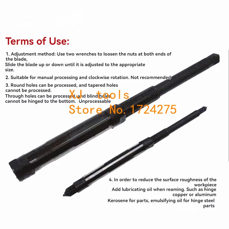 1PC Adjustable Hand Reamer HSS Size Range Alloy Steel Reamer Hand Reamer Machine Cutting Tools (10/12/15/17/19/20/21/23/25/26mm)
