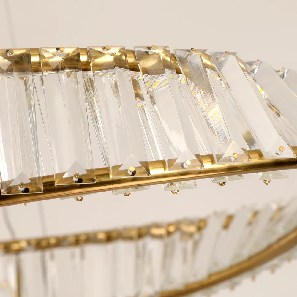 Ring Led Hanging Light Pendant Lamp Luxury Gold Copper New Chandelier Lustre Ceiling Lamp Living Dining Room Home Decor Fixture