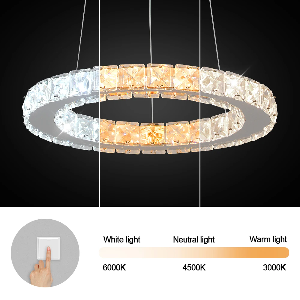 Ring Led Hanging Light Pendant Lamp Luxury Gold Copper New Chandelier Lustre Ceiling Lamp Living Dining Room Home Decor Fixture