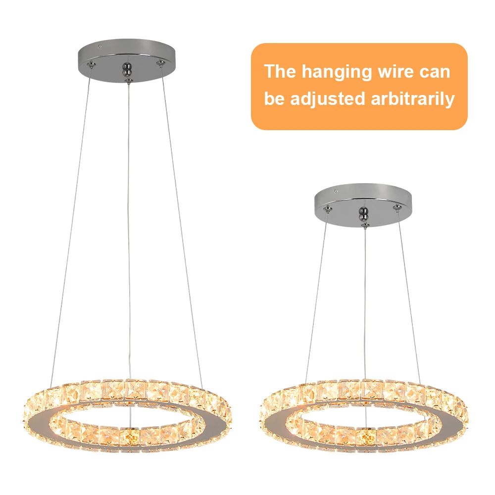 Ring Led Hanging Light Pendant Lamp Luxury Gold Copper New Chandelier Lustre Ceiling Lamp Living Dining Room Home Decor Fixture