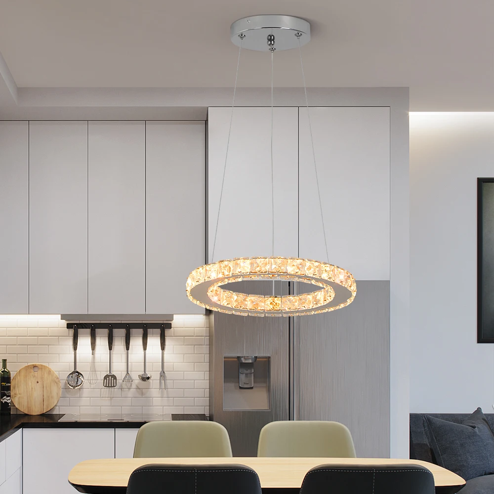 Ring Led Hanging Light Pendant Lamp Luxury Gold Copper New Chandelier Lustre Ceiling Lamp Living Dining Room Home Decor Fixture