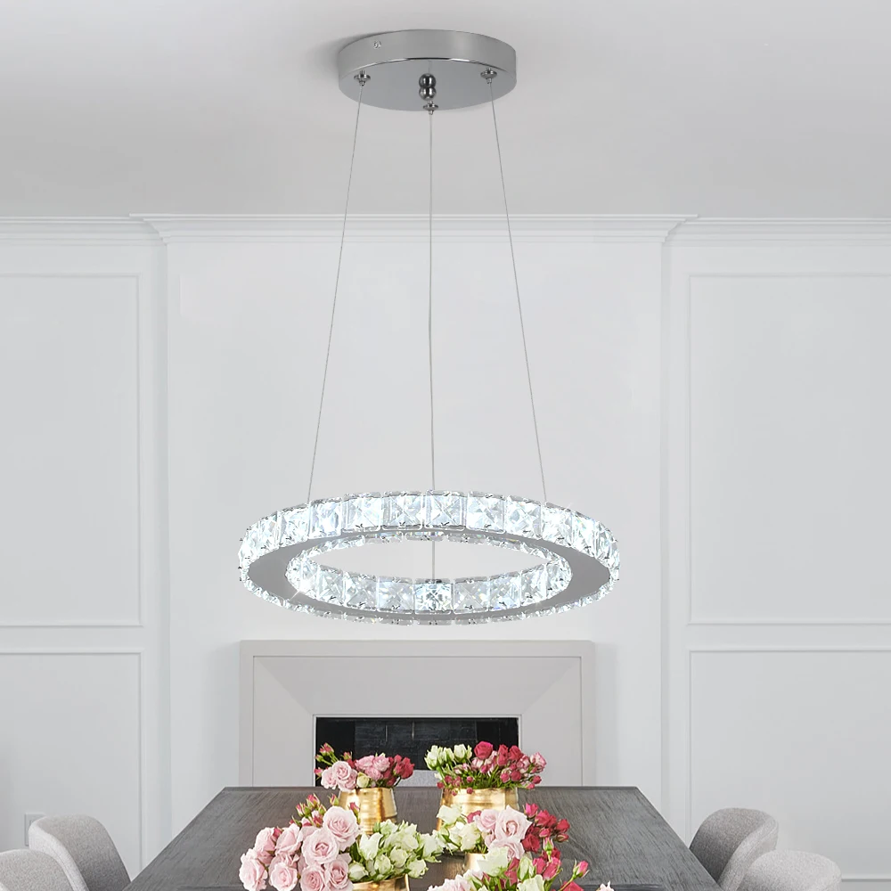 Ring Led Hanging Light Pendant Lamp Luxury Gold Copper New Chandelier Lustre Ceiling Lamp Living Dining Room Home Decor Fixture