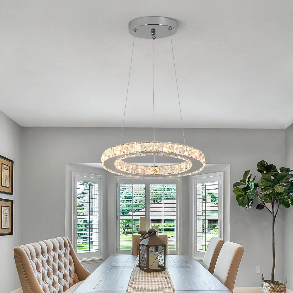 Ring Led Hanging Light Pendant Lamp Luxury Gold Copper New Chandelier Lustre Ceiling Lamp Living Dining Room Home Decor Fixture