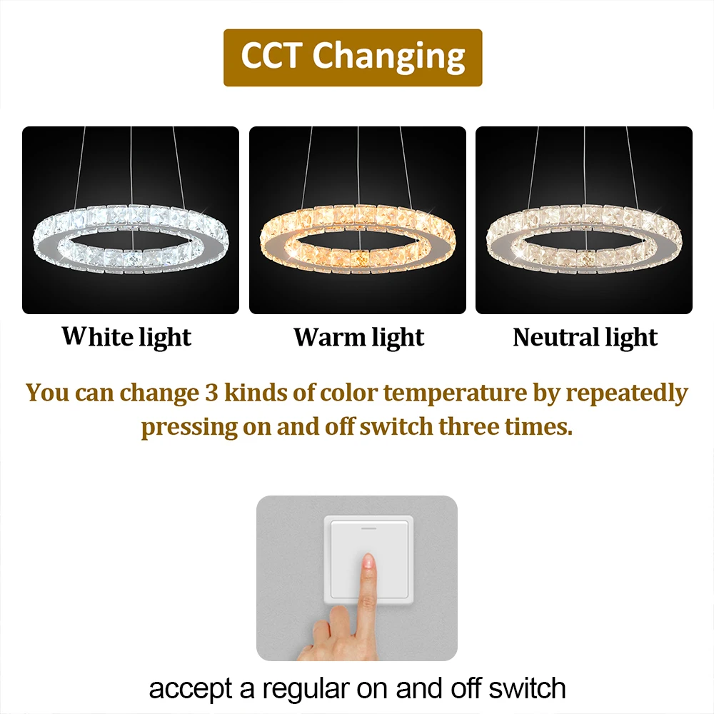 Ring Led Hanging Light Pendant Lamp Luxury Gold Copper New Chandelier Lustre Ceiling Lamp Living Dining Room Home Decor Fixture