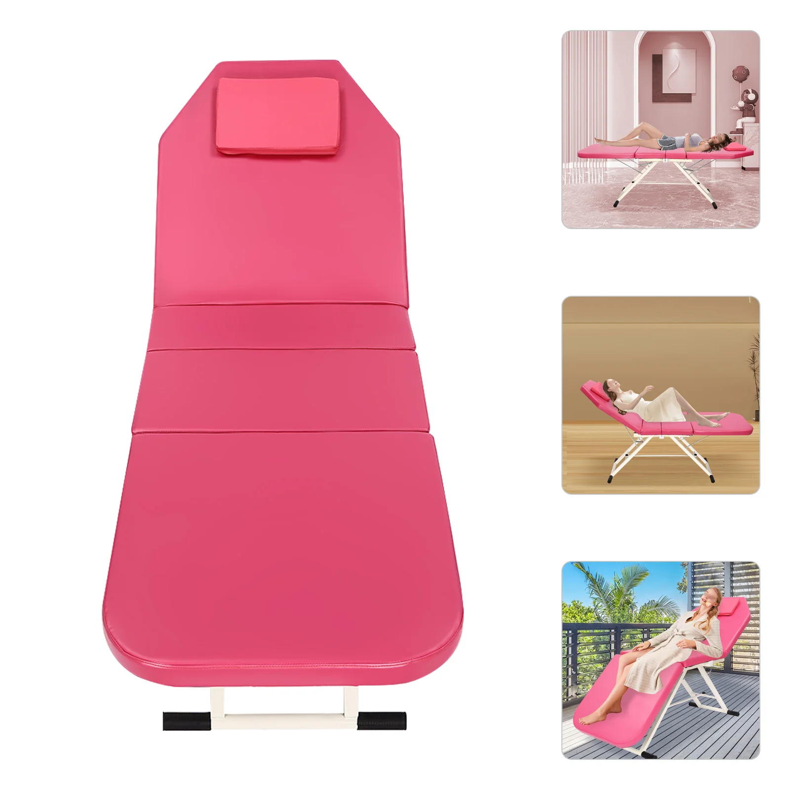 Pink/White/Black Waterproof and Oil-Resistant Fold The Beauty Bed Portable Foldable Massage Table Anti-Slip Pads