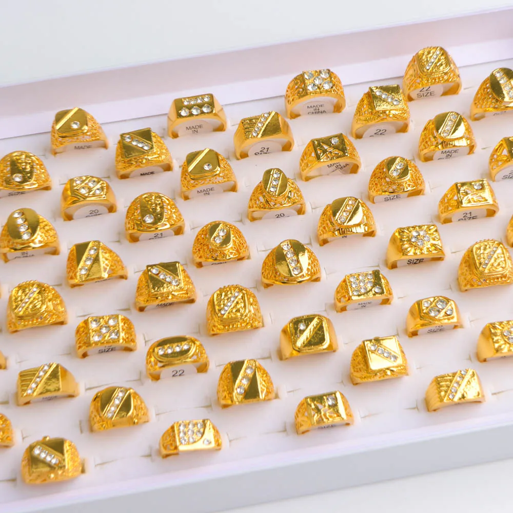 20Pcs/Lot Retro Punk Gothic Enamel Oil Drop Square Rings for Men Women Vintage Jewelry Accessories Party Gifts Mix Style