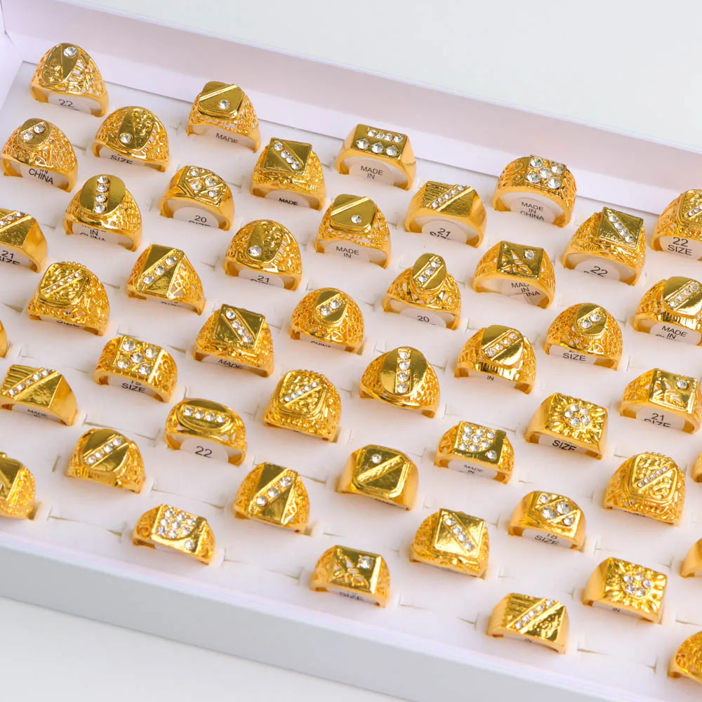 20Pcs/Lot Retro Punk Gothic Enamel Oil Drop Square Rings for Men Women Vintage Jewelry Accessories Party Gifts Mix Style