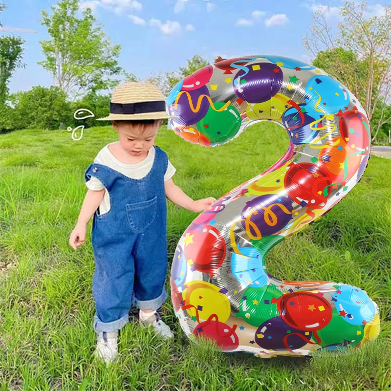 Large Colored Digital Aluminum Balloons fr Children and Adults Birthday Party Decoration Baby Girl and Boy Photography Tool 40”