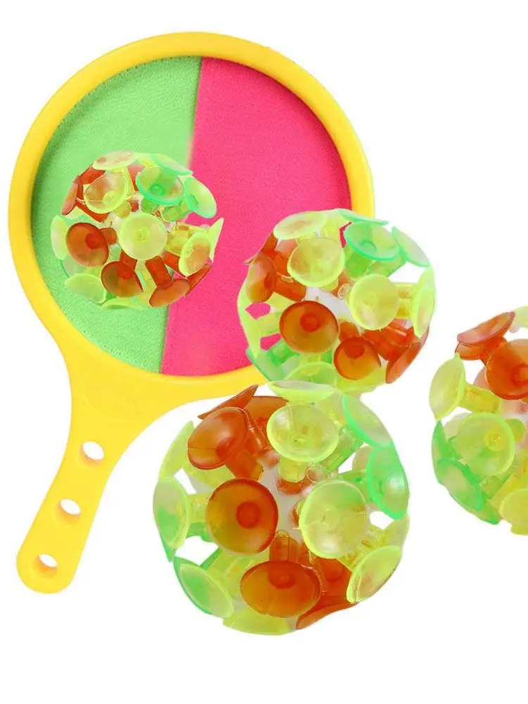 4Pcs Suction Cup Interesting Teaching Kindergarten Toys Products Sticky Ball Sucking Chuck Outdoor Sports Plastic EducationalToy