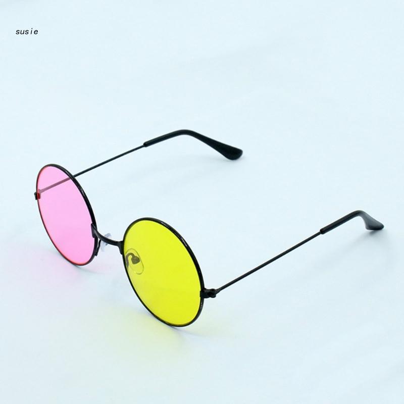 Vintage Round Frame Sunglasses for Cosplay Taking Photo Tool Mixed Color Glasses