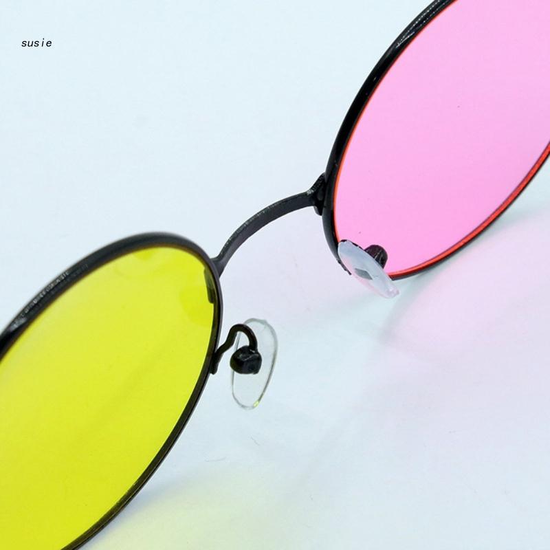 Vintage Round Frame Sunglasses for Cosplay Taking Photo Tool Mixed Color Glasses