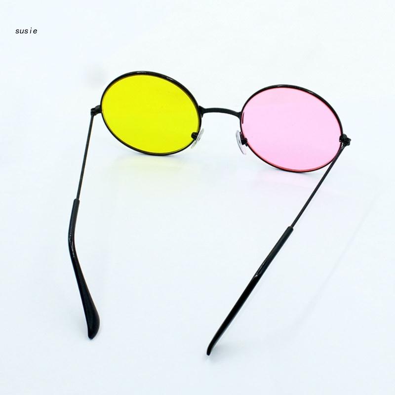 Vintage Round Frame Sunglasses for Cosplay Taking Photo Tool Mixed Color Glasses