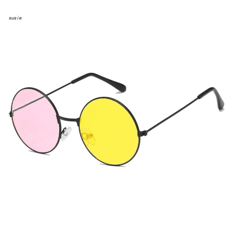 Vintage Round Frame Sunglasses for Cosplay Taking Photo Tool Mixed Color Glasses