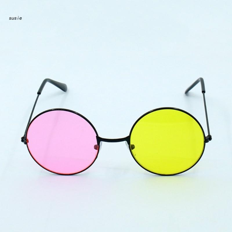 Vintage Round Frame Sunglasses for Cosplay Taking Photo Tool Mixed Color Glasses