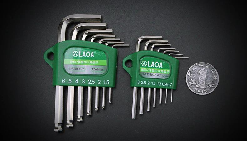 LAOA S2 alloy steel mini hex wrench small miniature 0.7/0.9/1.3/1.5/2/2.5/3mm Spanner Allen Key