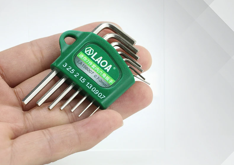 LAOA S2 alloy steel mini hex wrench small miniature 0.7/0.9/1.3/1.5/2/2.5/3mm Spanner Allen Key