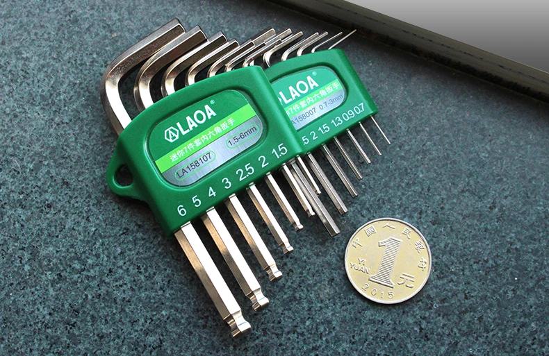 LAOA S2 alloy steel mini hex wrench small miniature 0.7/0.9/1.3/1.5/2/2.5/3mm Spanner Allen Key