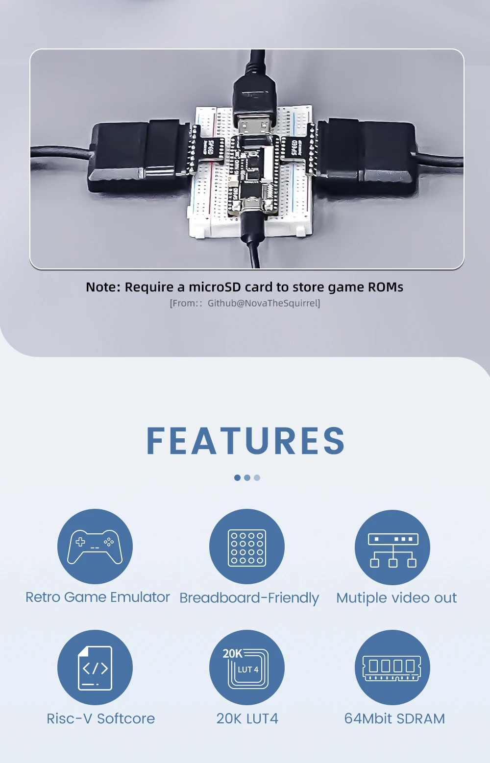Sipeed Tang Nano 20K FPGA Development Board RISCV Linux Retro Game Player