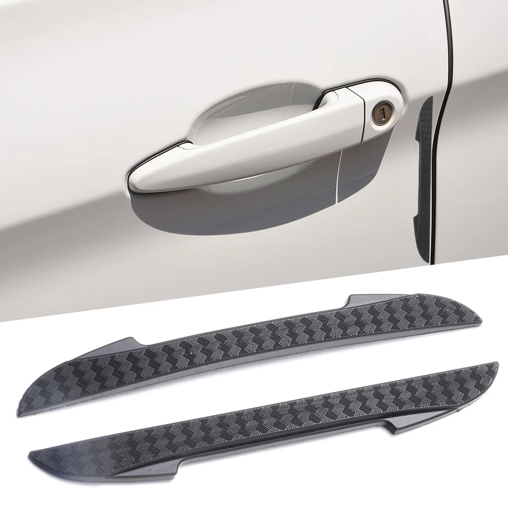 New 4PCS Protective Strip Car Side Door Edge Protector Scrape Guard Bumper Guards Handle Cover 3D Sticker Car Styling Emblem
