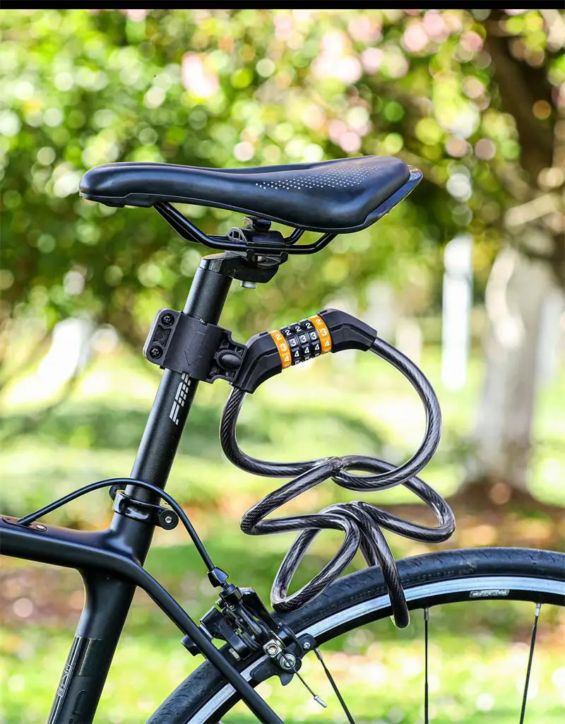 WEST BIKING Bike Cable Lock MTB Road Bike Anti-theft Safety Password Bicycle Locks for Scooter Motorcycle Bike Accessories