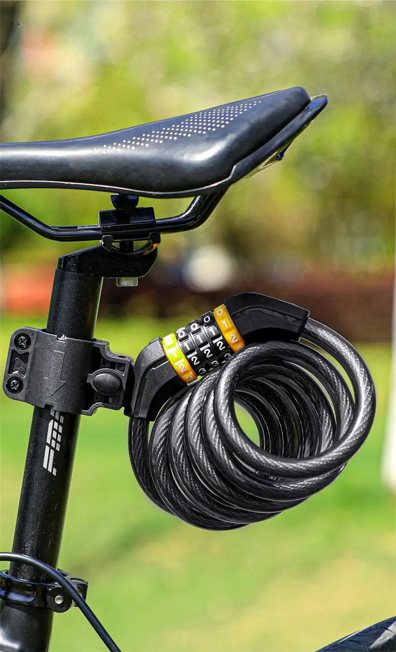 WEST BIKING Bike Cable Lock MTB Road Bike Anti-theft Safety Password Bicycle Locks for Scooter Motorcycle Bike Accessories