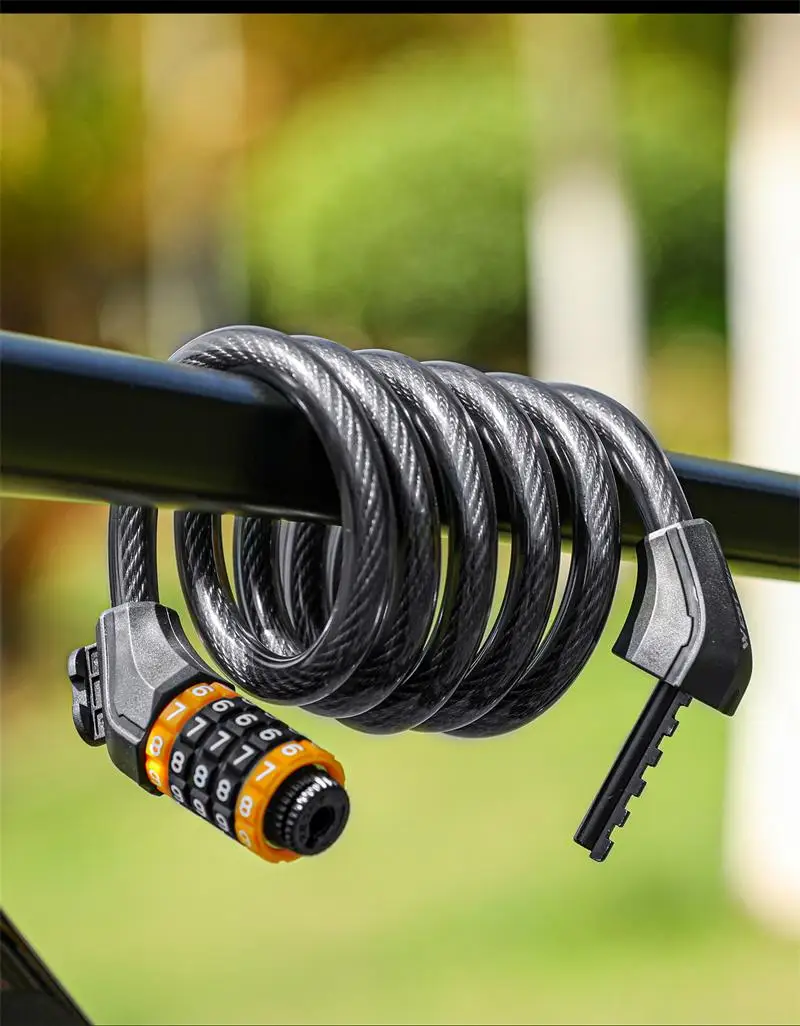 WEST BIKING Bike Cable Lock MTB Road Bike Anti-theft Safety Password Bicycle Locks for Scooter Motorcycle Bike Accessories