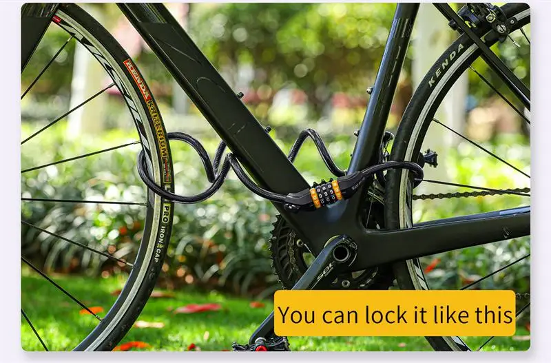 WEST BIKING Bike Cable Lock MTB Road Bike Anti-theft Safety Password Bicycle Locks for Scooter Motorcycle Bike Accessories